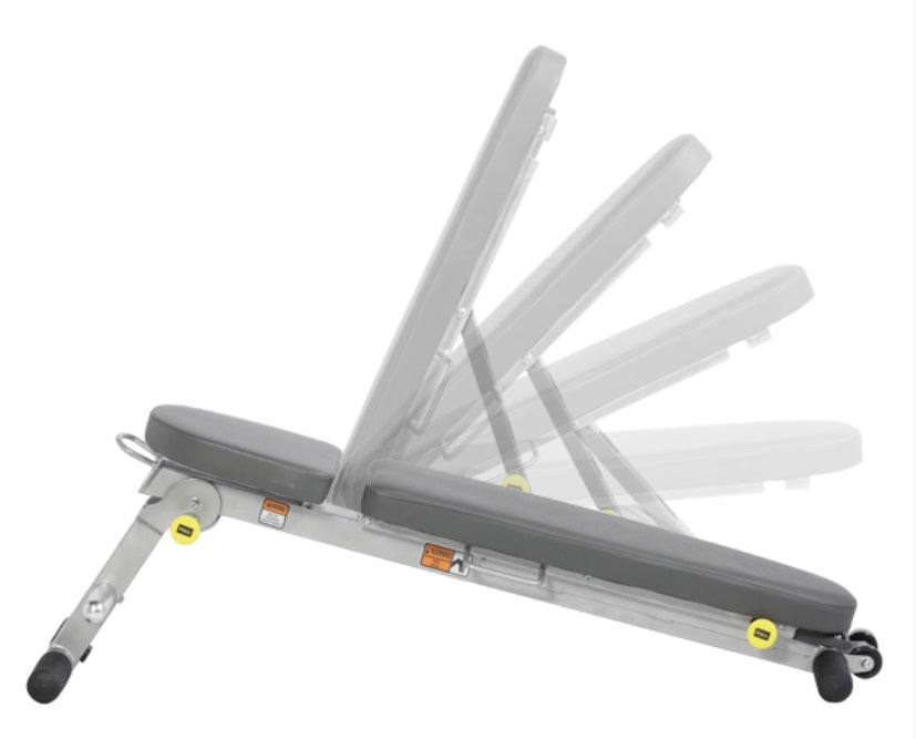 Hoist folding bench clearance