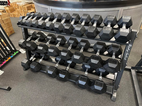 5-70LB DUMBBELL SET W/ 60" RACK