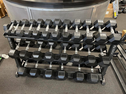 5-80LB DUMBBELL SET W/ 60" RACK